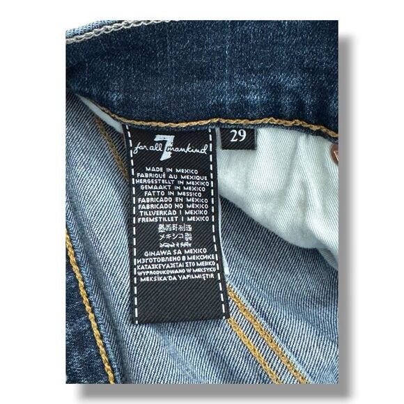 7 For All Mankind Carsen Denim Jeans Blue Straight Casual Midrise Women's Sz 29 - Picture 12 of 13